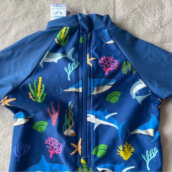 NWT upandfast Baby one piece Swimsuit UPF 50+ Sun Protection with Sun Hat 9-12 m - Picture 5 of 11